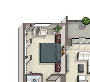 1 Bed 1.5 Bath Essex Floor Plan The Summit|The Essex